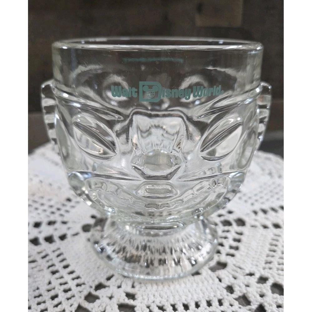 Disney Polynesian Village Resort Tiki Thick Clear Glass Mug